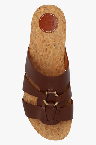 Chloé Brown Leather Multi-Strap Platform Sandals