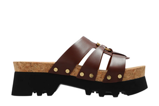 Chloé Brown Leather Multi-Strap Platform Sandals