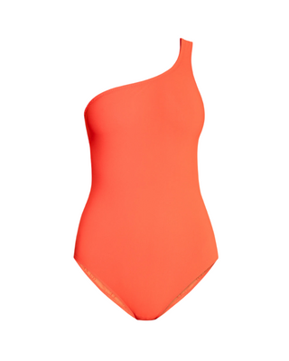 ISABEL MARANT Stretch One-Shoulder One-Piece Swimsuit Orange