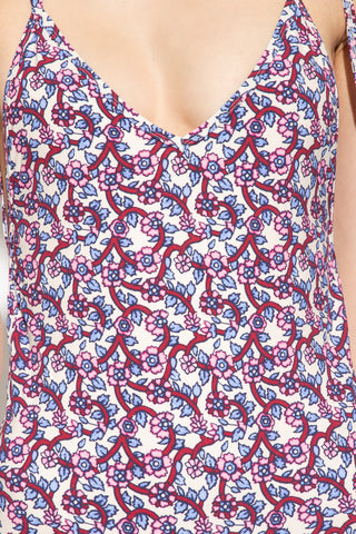 ISABEL MARANT Floral Print V-Neck Tie-Shoulder One-Piece Swimsuit Ecru