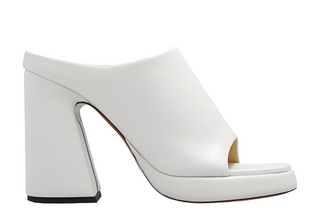 Proenza Schouler Smooth Leather Platform Open-Toe Mules White
