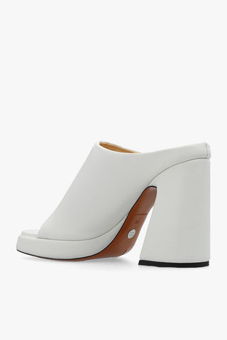 Proenza Schouler Smooth Leather Platform Open-Toe Mules White