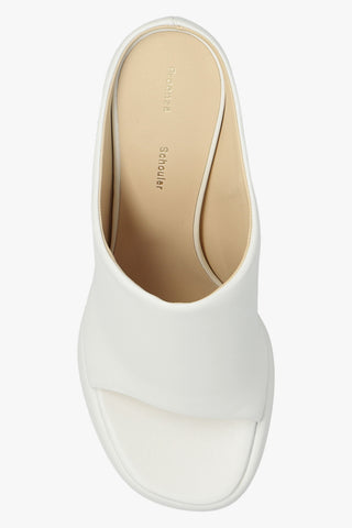 Proenza Schouler Smooth Leather Platform Open-Toe Mules White
