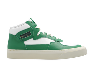 Rhude Two-Tone Leather Mid-Top Sneakers