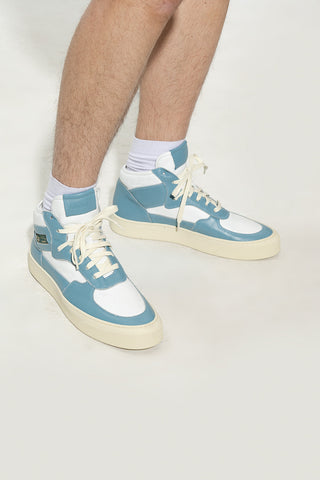 Rhude Rhude Two-Tone Leather High-Top Sneakers with Contrast Sole