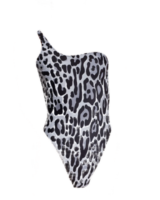 Stella McCartney Leopard Print One-Shoulder One-Piece Swimsuit